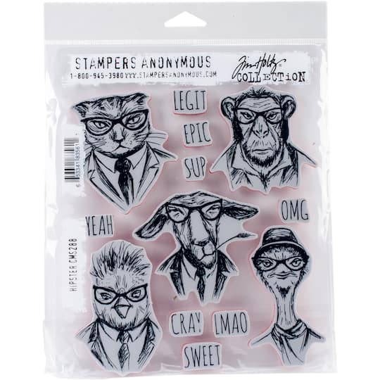 Stampers Anonymous Tim Holtz&#xAE; Hipster Cling Stamp Set